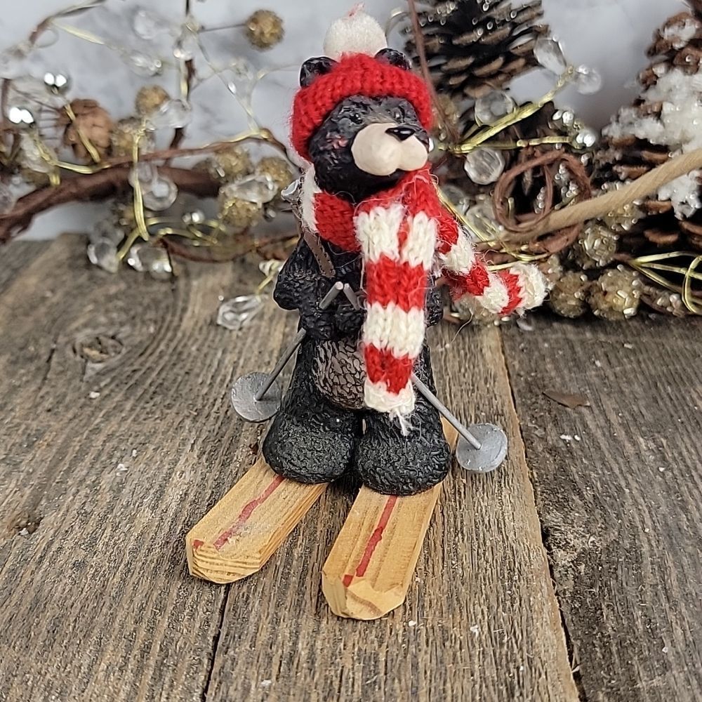 Vintage Kurt Adler Christmas ornament Bear on skis.